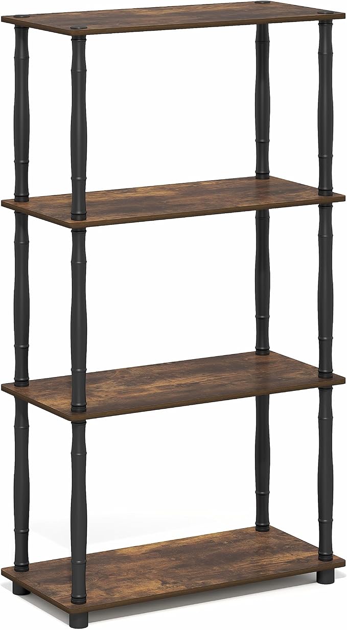 Furinno Turn-N-Tube Storage Shelves, 4-Tier Open Frame Book Shelf, Standing - Image 6