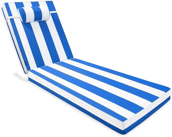 Chaise Lounge Cushion for Outdoor Furniture, Waterproof, Fade-Resistant and by Unknown