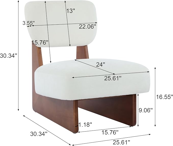 Accent Chairs Set of 2, Mid-Century Modern Chair - Image 2