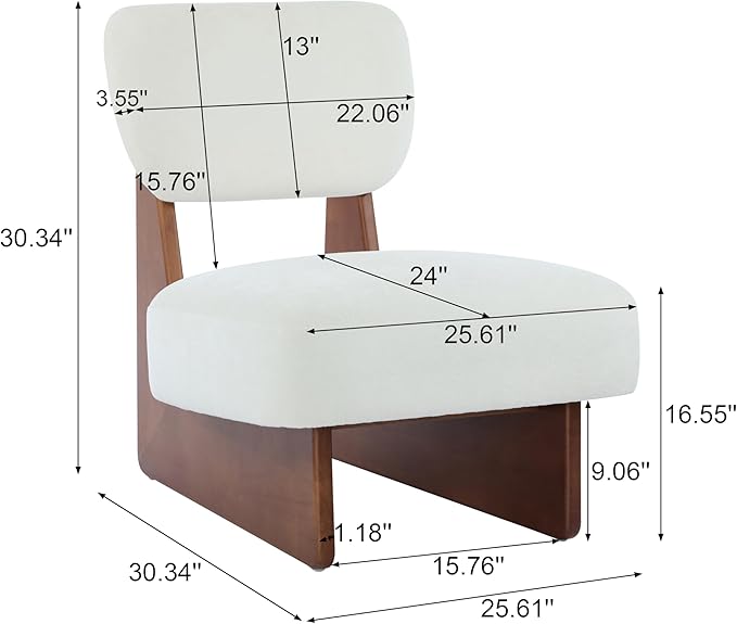 GDFStudio Upholstered Armless Accent Chairs Set of 2 Modern Side Chair - Image 2