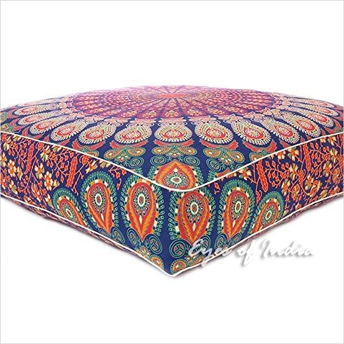 Mandala Floor Pillow Cover Meditation Cushion Seating Throw Hippie Round - Image 6