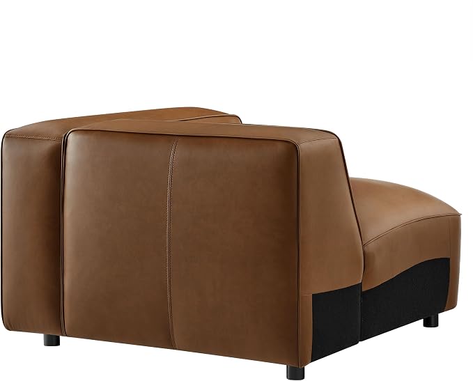 Modway Auren Vegan Leather Right Modular Armchair in Coffee - Image 7