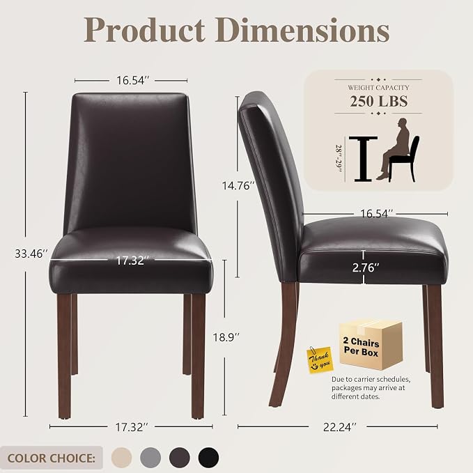 Dining Chairs Set of 6, Modern Dining Room Chairs - Image 2