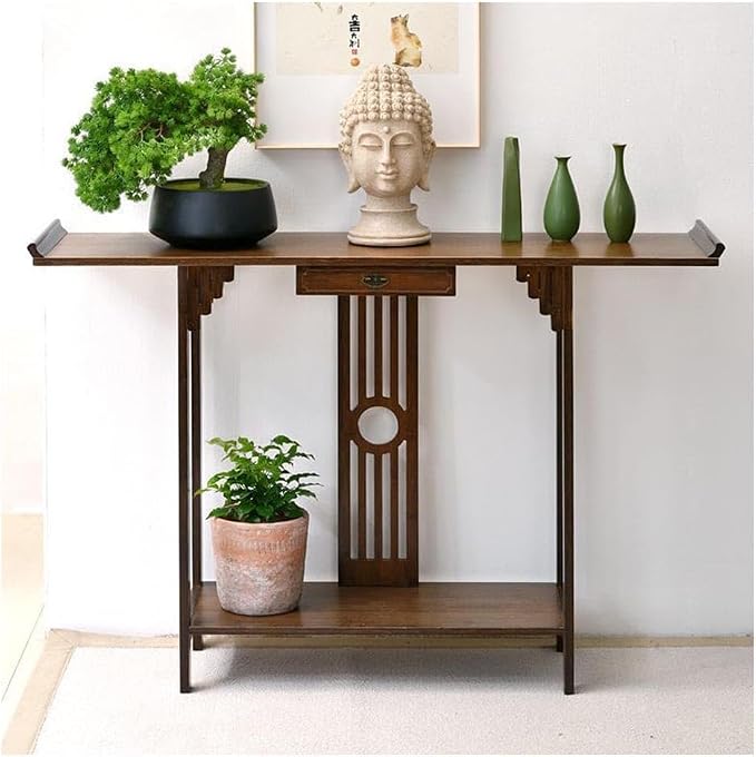 Japanese Style Console Table, Bamboo Accent Table by Unknown