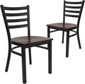 Flash Furniture 2 Pack HERCULES Series Black Ladder Back Metal Restaurant Chair by FlashFurniture