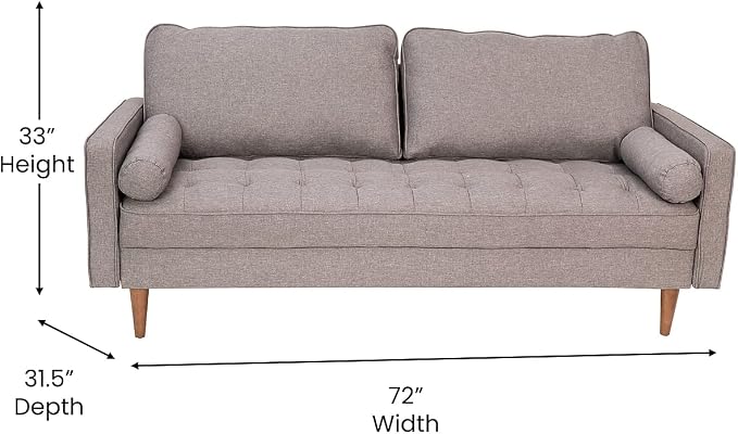 Flash Furniture Hudson Mid-Century Modern Sofa - Image 3