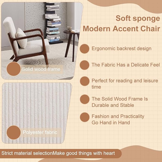 Mid-Century Modern Accent Chair & Coffee Table Set - Image 6