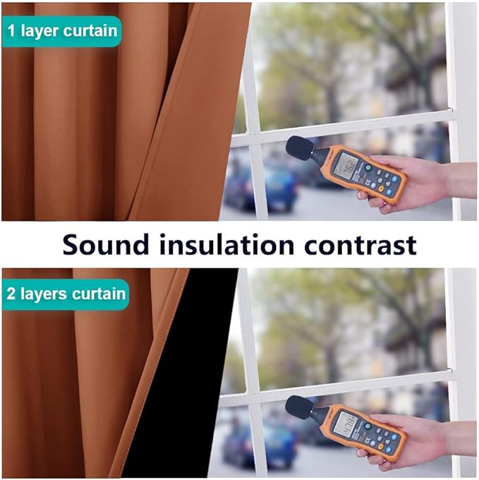 NICETOWN Burnt Orange Blackout Curtains 84 inches Long, Full Light Blocking - Image 4