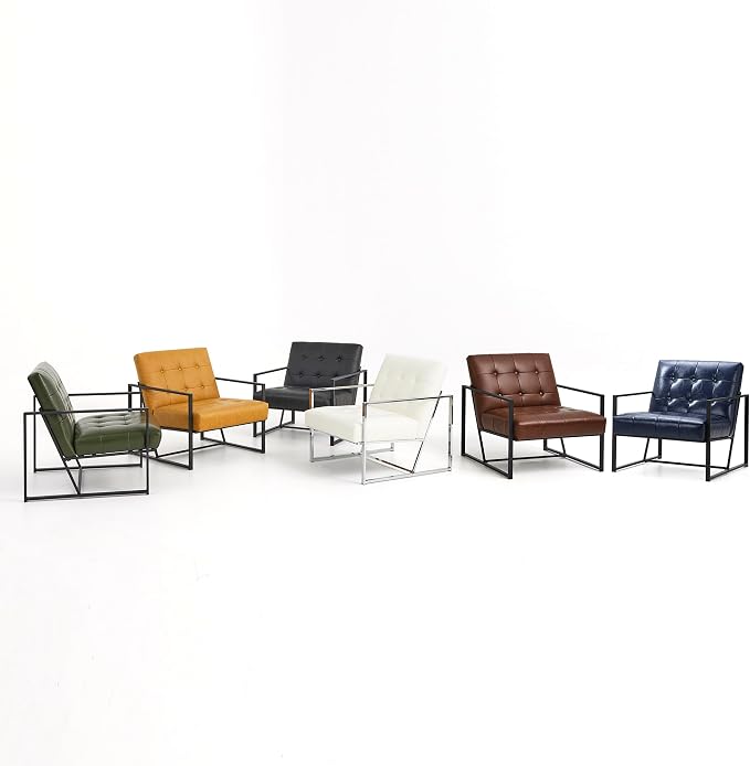 Glitzhome Mid Century Modern Accent Chairs Set of 2, Modern Living Room Chairs - Image 9