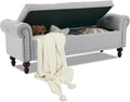 SOFTHION 58.1" Storage Bench Upholstered Velvet End of Bedroom Bed Bench Ottoman by SofthionDesign