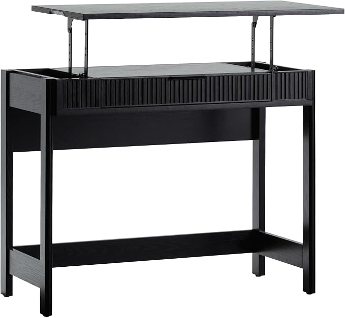 Walker Edison Transitional Style Furniture, Reeded Detail, Lift-Top Desk - Image 6