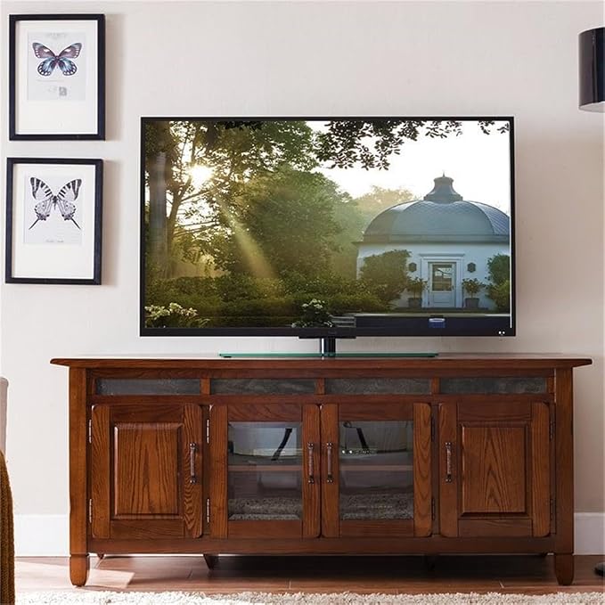 Leick Home 89360 Rustic Oak TV Stand - Image 10