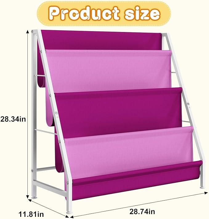 Aokitsink Kids Bookshelf for Kids Rooms, 4-Tier Montessori Bookshelf, Nursery - Image 2