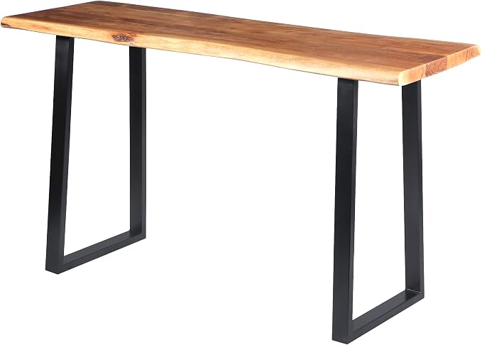 TUP THE URBAN PORT 195122 Industrial Wooden Live Edge Desk by TUPTHEURBANPORT