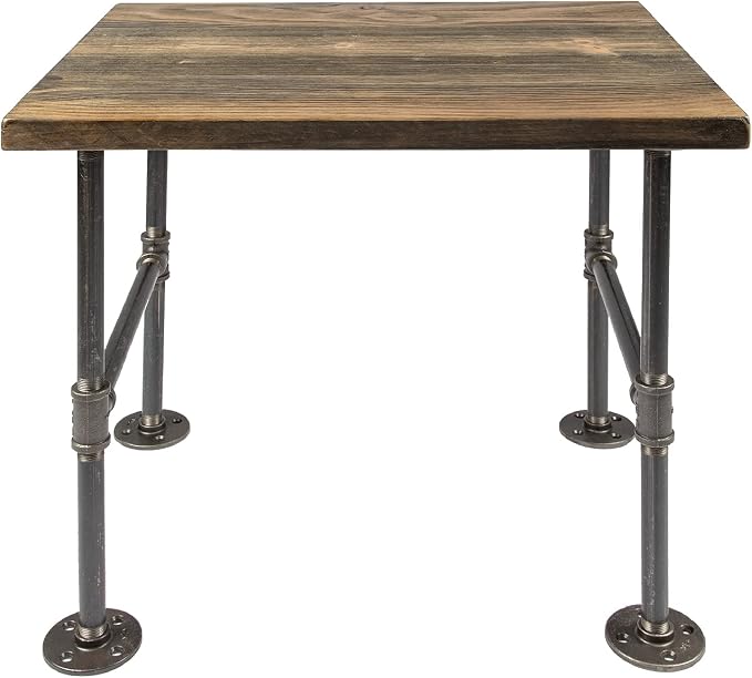 Restore by Pipe DÉCOR Wood End Table 22 in. x 18 in. x 20.88 in. Reclaimed by PipeD%C3%A9cor