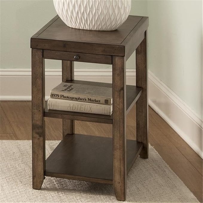 Pemberly Row Transitional Wood Chair Side Table, Nutmeg Finish, 29.75 in x 52 - Image 2