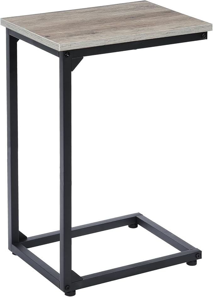 AMHANCIBLE C Shaped End Table, Slide Under Couch Table by AMHANCIBLE