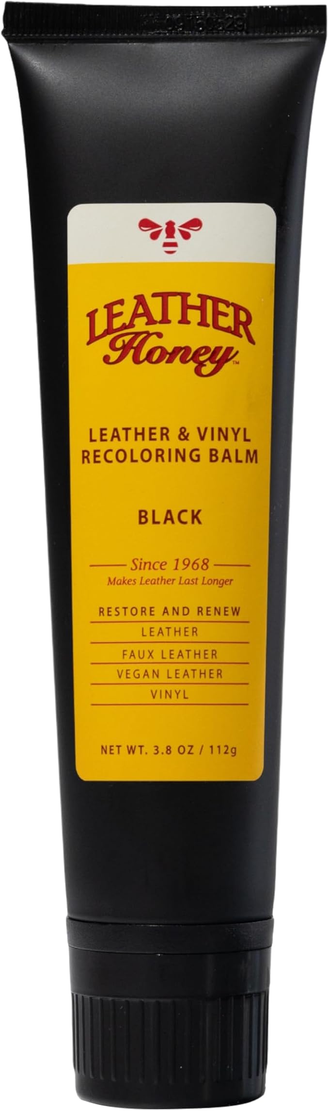 Leather Honey Black Recoloring Balm: Color Restorer and Scratch/Scuff Remover by LeatherHoney