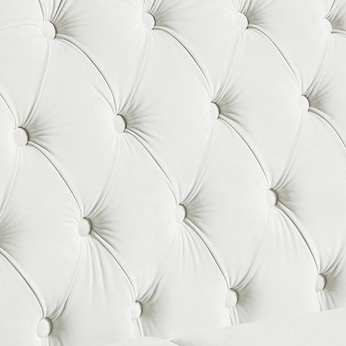 LEVNARY White Velvet Chair for Bedroom, Upholstered Sofa Chair - Image 4