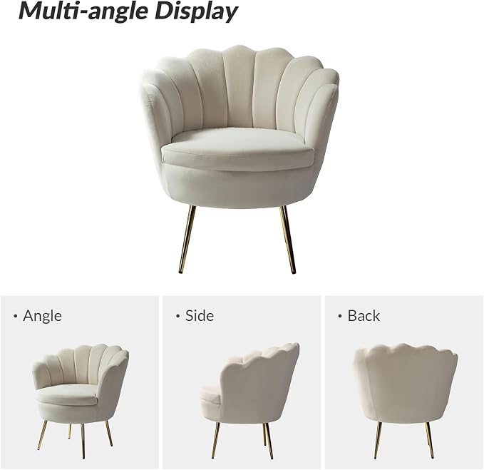 HULALA HOME Modern Velvet Accent Chair - Image 3