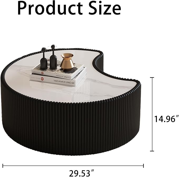 Modern Nesting Coffee Table Set of 2, Creative Moon Coffee and End Table Set - Image 2