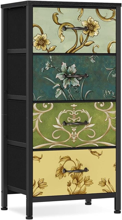 Furnulem 4 Drawer Dresser, Vertical Nightstand by Furnulem