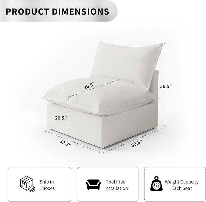 Cloud Sectional Couches, Down Filled Sofa - Image 2