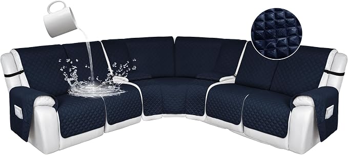 HDCAXKJ 100% Waterproof Reclining Sectional Couch Covers L Shape Recliner Sofa by HDCAXKJ