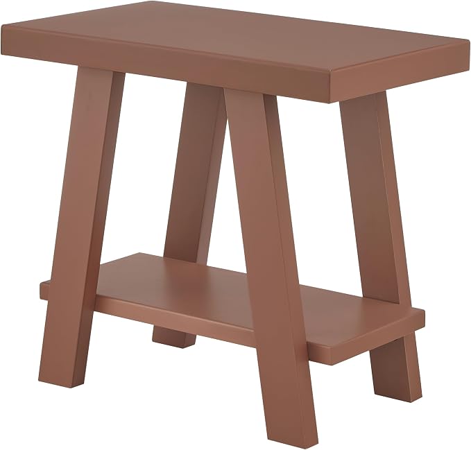 Roundhill Furniture Athens Contemporary Wood Shelf Side Table in Red - Image 7