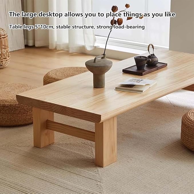 Japanese Floor Table, Low Coffee Table, Japanese Coffee Table, Solid Wood - Image 6