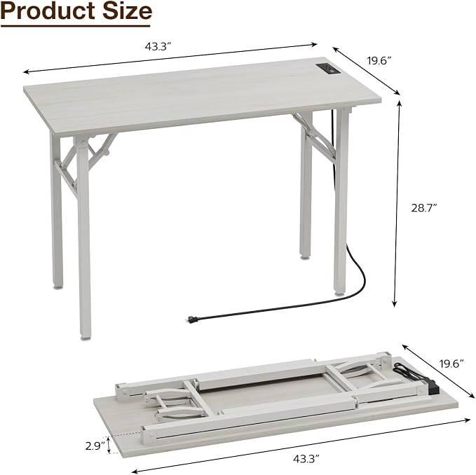 TEMI Small Computer Desk Folding Table - Image 3