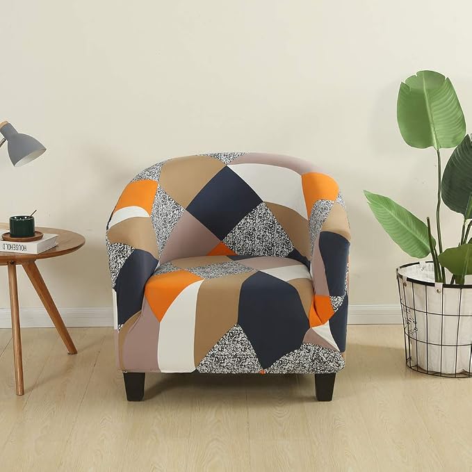 SearchI Club Chair Slipcover Stretch Barrel Chair Covers Printed Tub Chair - Image 2