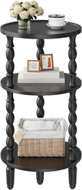 HOOBRO Round Side Table for Small Space, 3-Tier Small Round End Table by HOOBRO
