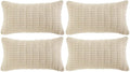 Fancy Homi 4 Packs Boho Cream Decorative Throw Pillow Covers 12x20 Inch by Fancy+Homi