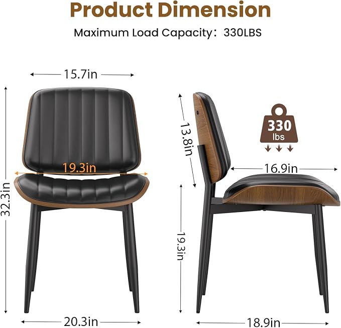YaFiti Dining Chairs Set of 4, Mid Century Modern Dining Room Kitchen Chairs - Image 2
