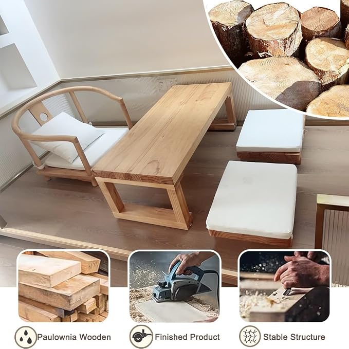 Japanese Style Vintage Rectangular Tea Table Low Floor Table - Image 7