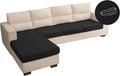 Water Repellent L Shaped Couch Covers, 4 Pieces Sofa Seat Cushion Slipcovers by TOPYUMH