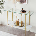 LumFurn Glass Console Table for Living Room, Foyer & Entrance, 2-Tiers by LumFurn