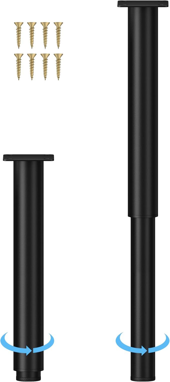 Metal Adjustable Furniture Legs 10-17 inch, Wlrrcwdttc Sofa Cabinet Legs by Wlrrcwdttc