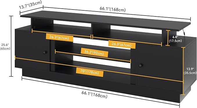 DWVO Modern TV Stand for 75 Inch TVs, Entertainment Center - Image 2