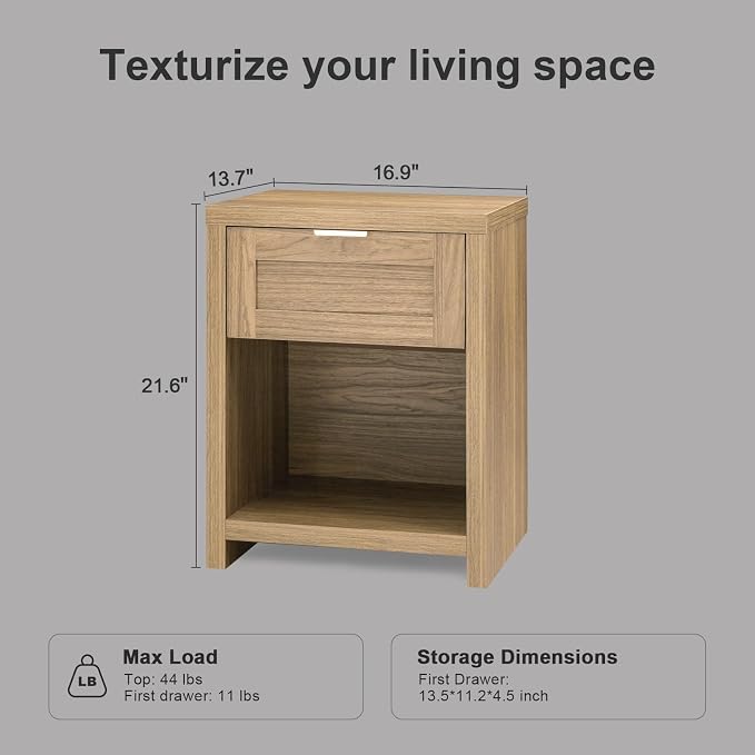 OAKHAM HOME Nightstands, Boho End Table - Image 3