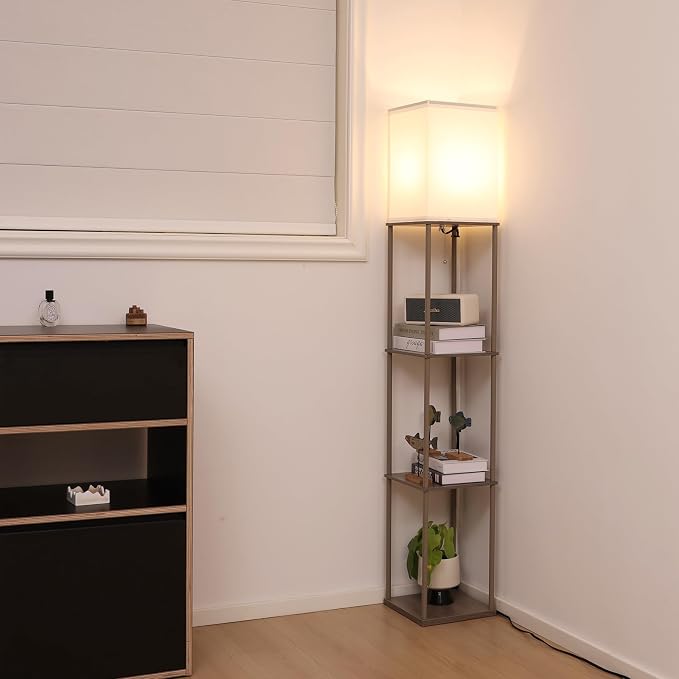 Gupuzm Floor Lamp with Shelves, Modern Square Standing Lamp with 3 Color - Image 7