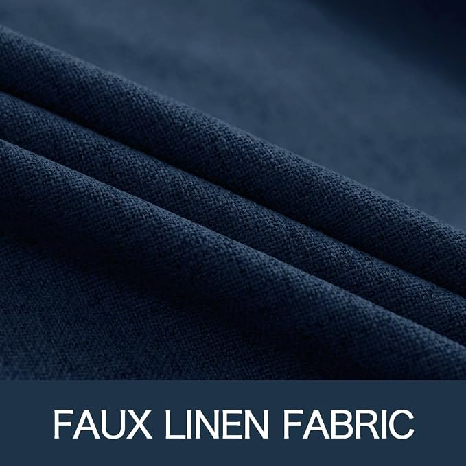 MIULEE Linen Textured Curtains Solid 100% Blackout - Image 5