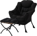 MBOOYOME Lazy Chair with Folding Ottoman, Modern Accent Lounge Armchair with by MBOOYOME