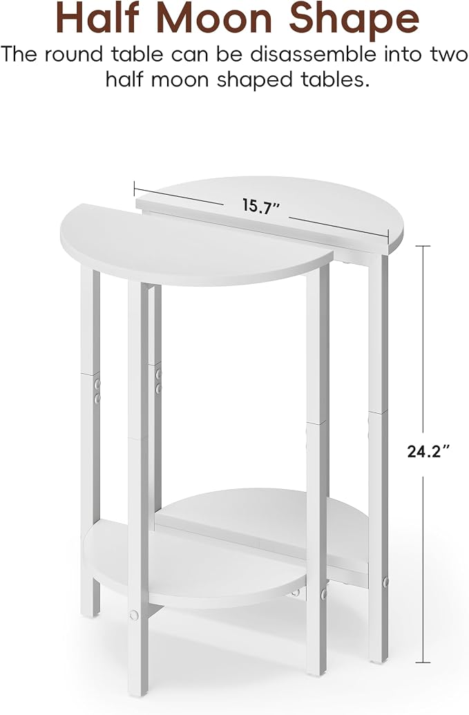 Vagusicc Side Table, Small Round End Table, Circle Table Small Round Coffee - Image 3