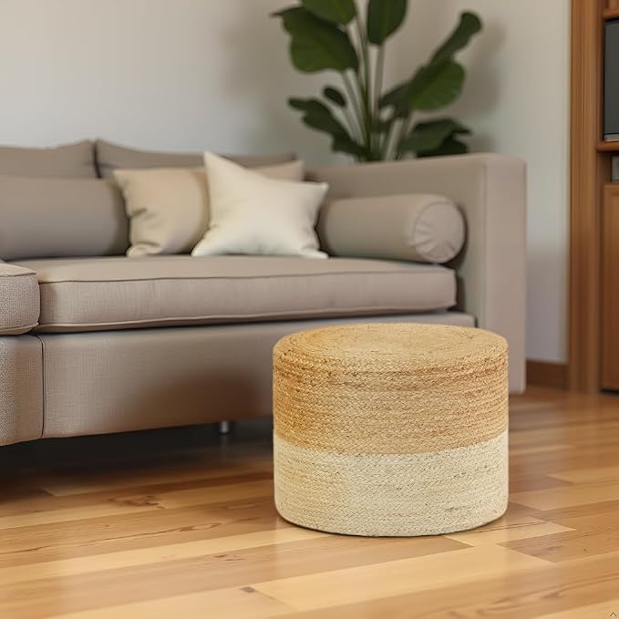 REDEARTH · Cylindrical Pouf Foot Stool Ottoman - Image 2