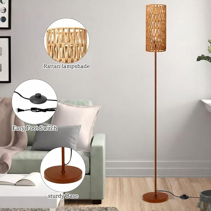 Ruiever Floor Lamp for Living Room, Farmhouse Floor lamp, Modern Standing lamp - Image 3