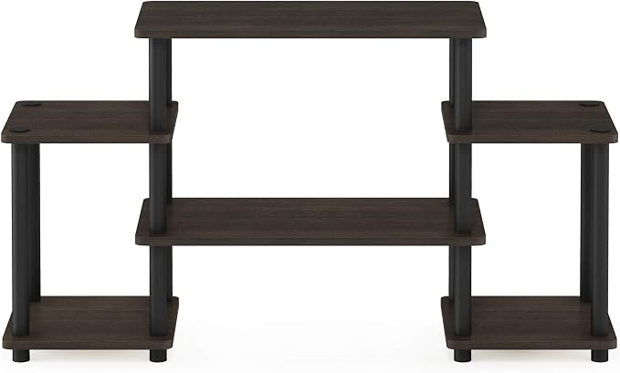 Furinno Turn-N-Tube No Tools Entertainment TV Stands, Dark Brown/Black - Image 7