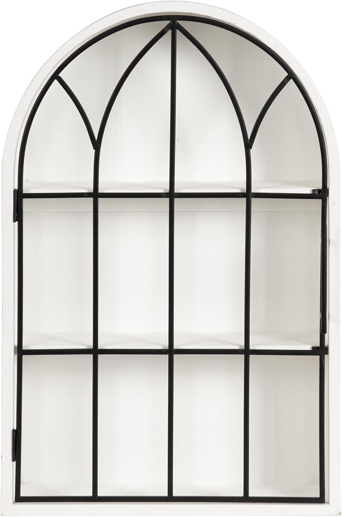 Kate and Laurel Megara Decorative Wooden Hanging Arched Wall Cabinet - Image 8