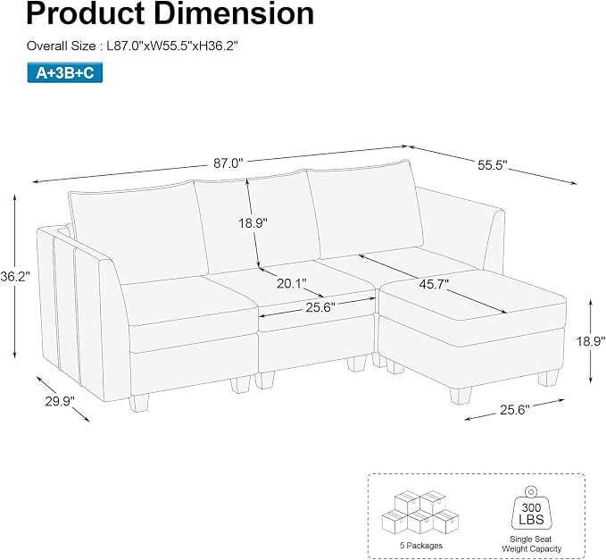 Belffin Convertible Sectional Sofa - Image 2